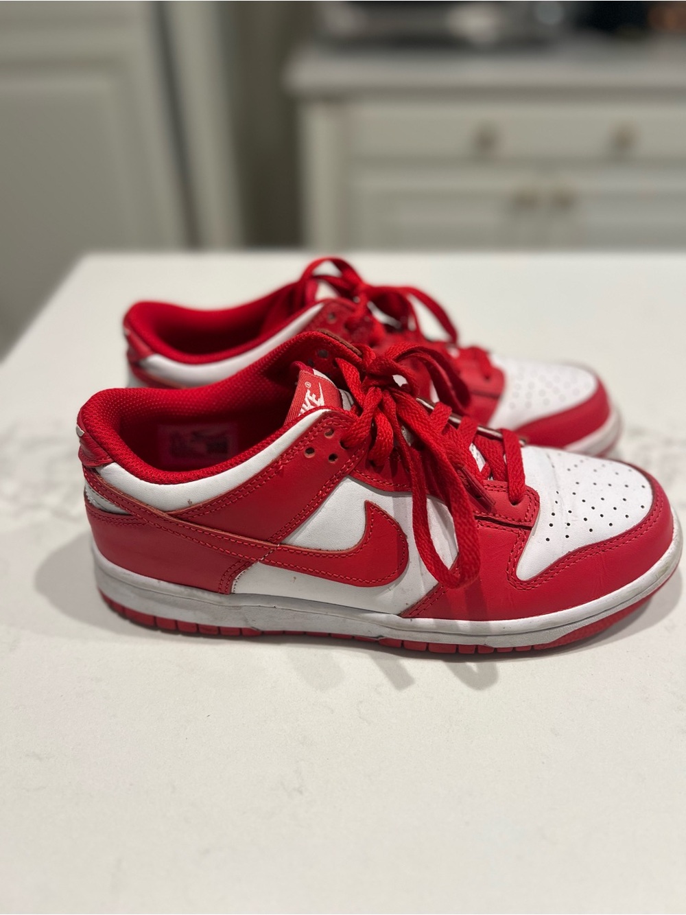 Nike Jordans Red and White Low-Top Skate Sneakers size 6.5